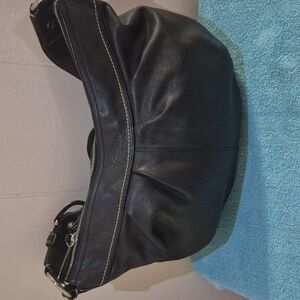 Coach Black Leather Hobo Bag